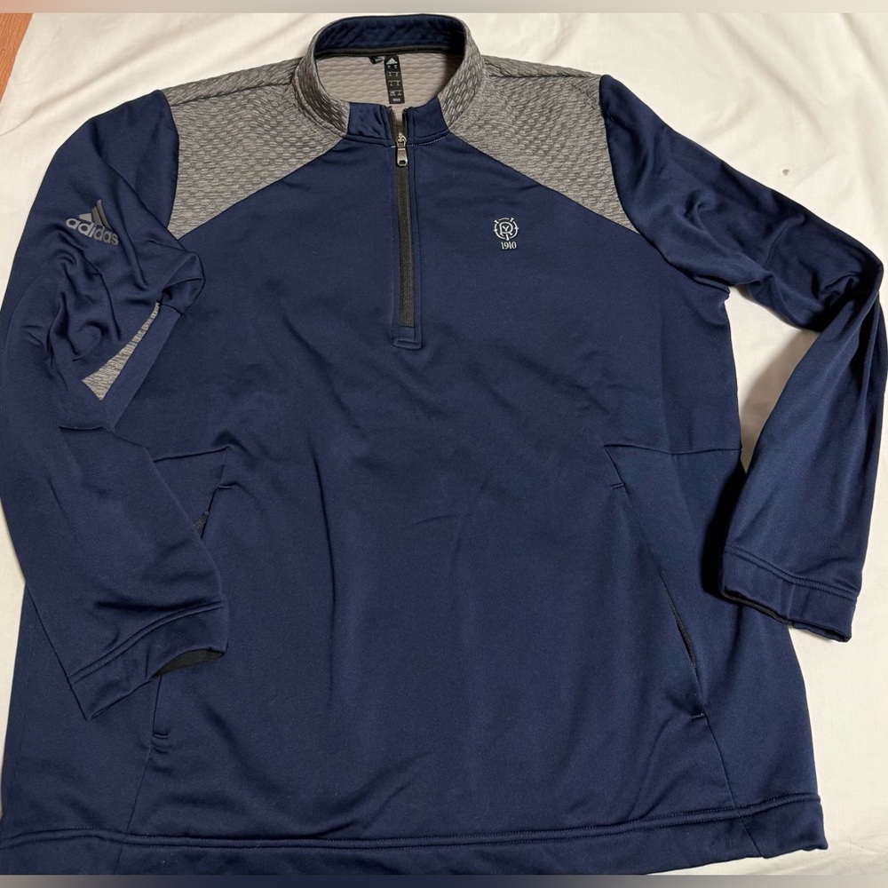 Adidas Men’s XL Cold-Rdy 1/4 Zip Pullover Golf Navy Blue and Light Gray